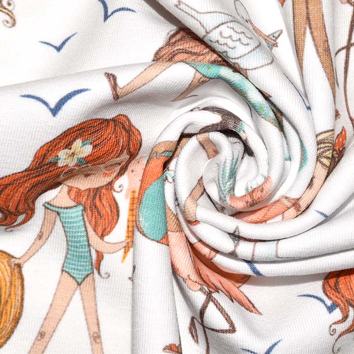 Jersey, Baumwolle, digital, Meer, 25567-02, weiß