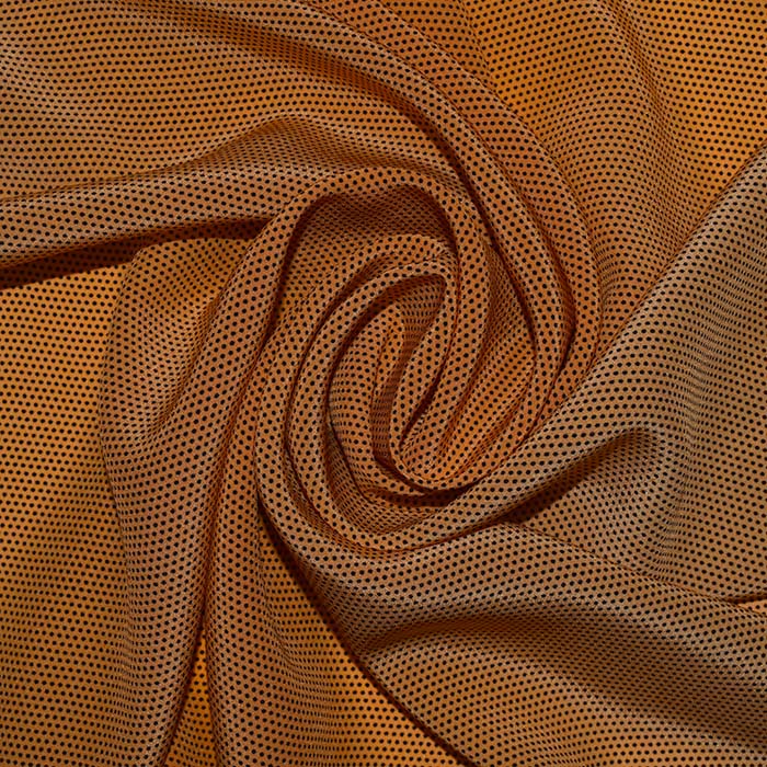 Seide, Satin, Punkte, 25793-04, weiß-orange