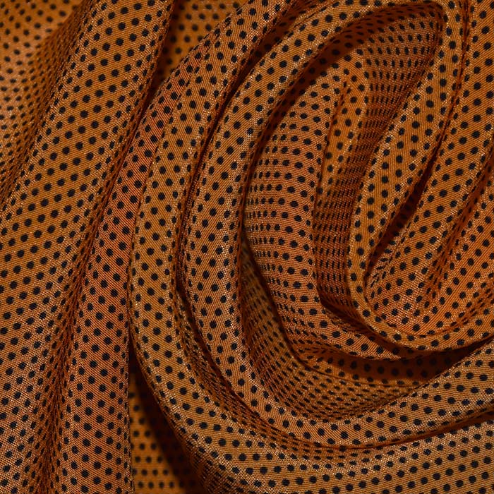 Seide, Satin, Punkte, 25793-04, weiß-orange