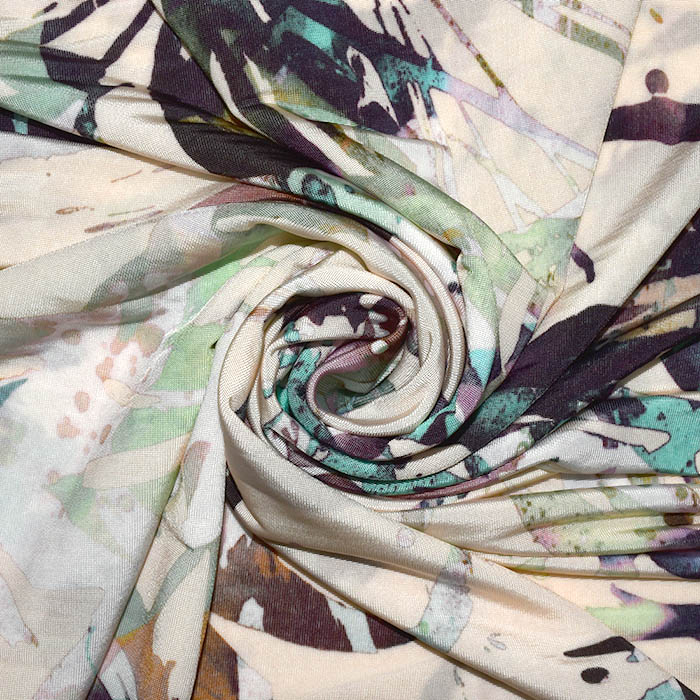 Jersey, Viskose, Filament, abstrakt, 25892-4, beige