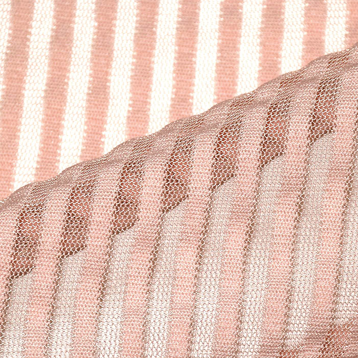 Netzstoff, elastisch, Polyester, Streifen, 25975-03, rosa