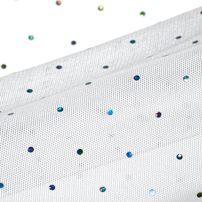Netzstoff, elastisch, Glitter, 25968-02, weiß