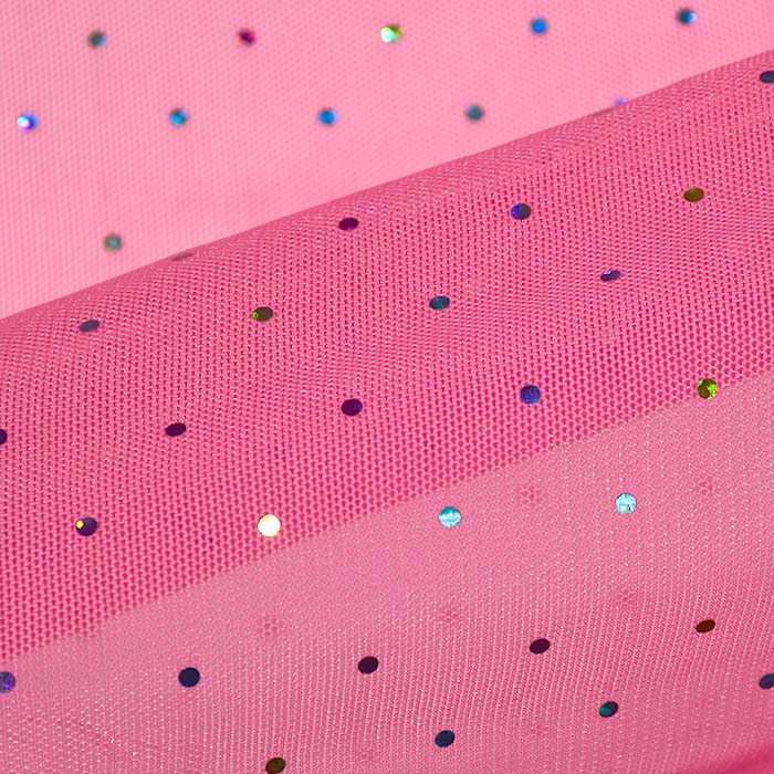 Netzstoff, elastisch, Glitter, 25968-11, neon rosa