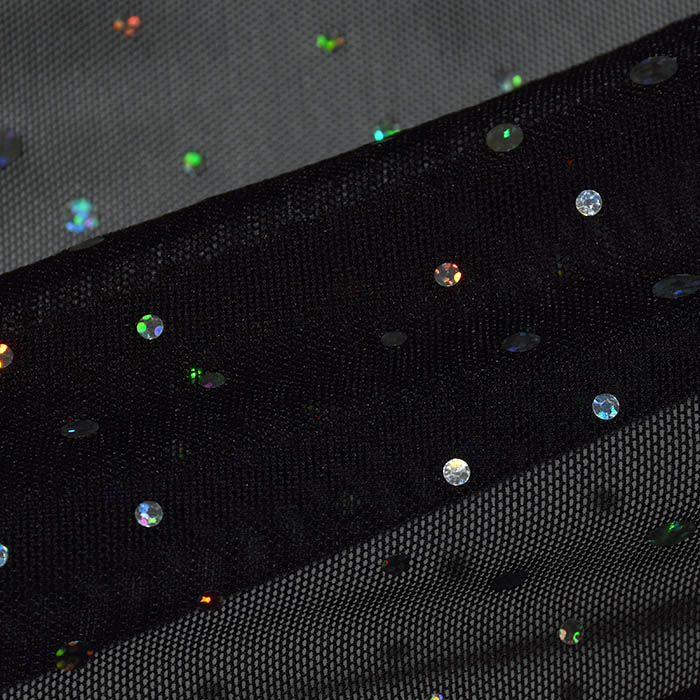 Netzstoff, elastisch, Glitter, 25969-03, schwarz