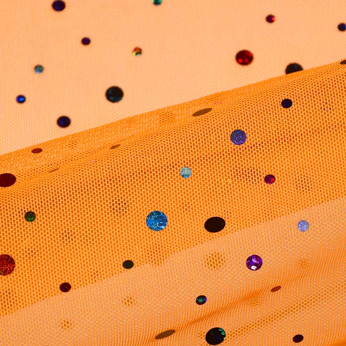 Netzstoff, elastisch, Glitter, 25969-12, neon orange