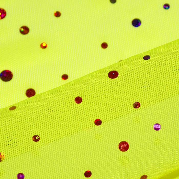Netzstoff, elastisch, Glitter, 25969-07, neon gelb