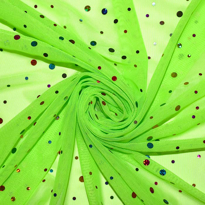 Netzstoff, elastisch, Glitter, 25969-09, neon grün
