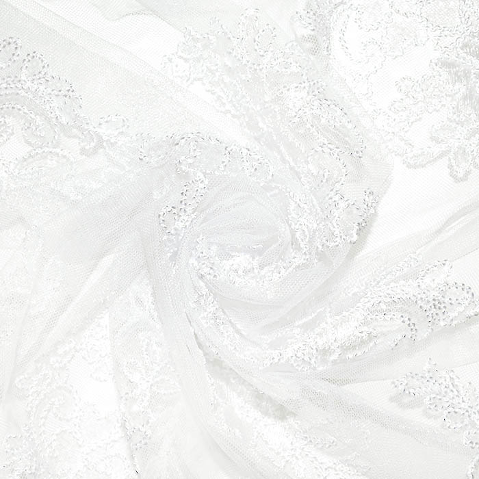 Spitze mit Pailletten, floral, 26198-010, sahne