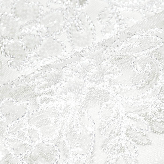 Spitze mit Pailletten, floral, 26198-010, sahne