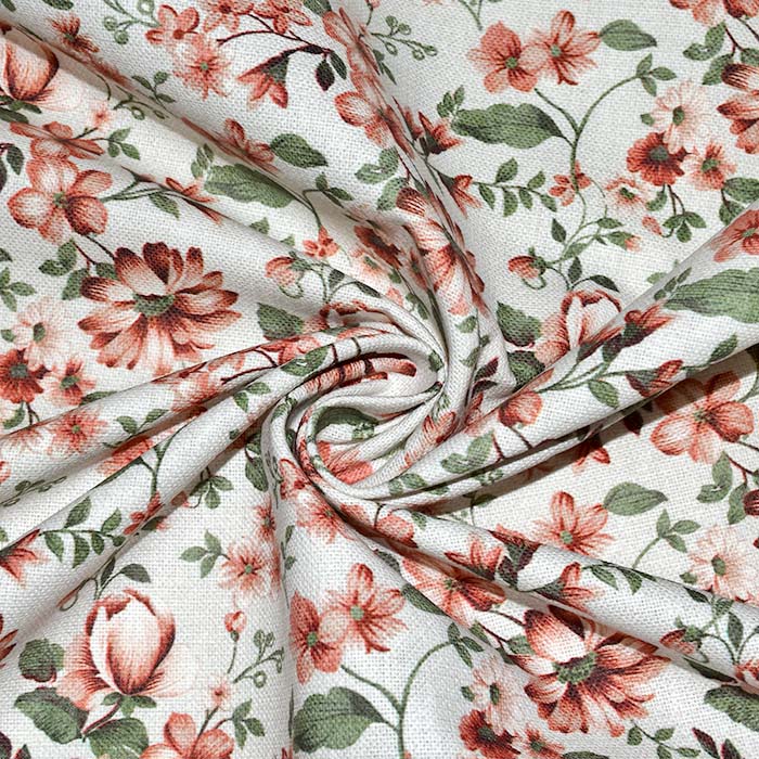 Deko, Druck, bio, digital, floral, 26990-01, sahne