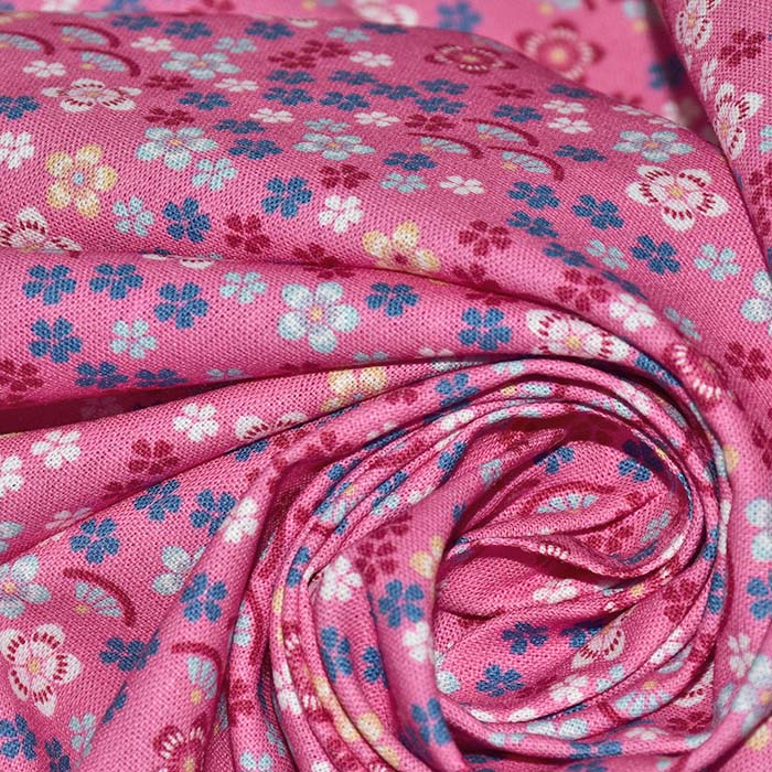 Baumwolle, Popeline, floral, 27267-012, rosa