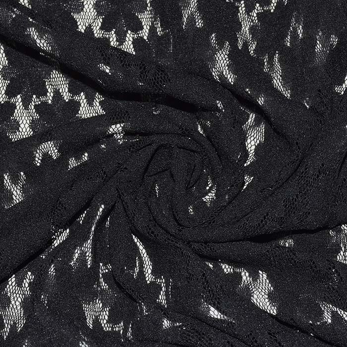 Spitze, elastisch, floral, 27910-2, schwarz