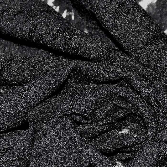 Spitze, elastisch, floral, 27910-2, schwarz