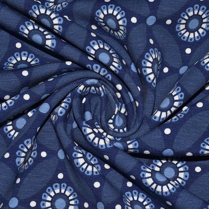 Jersey, Baumwolle, Ornament, 28259-960, blau