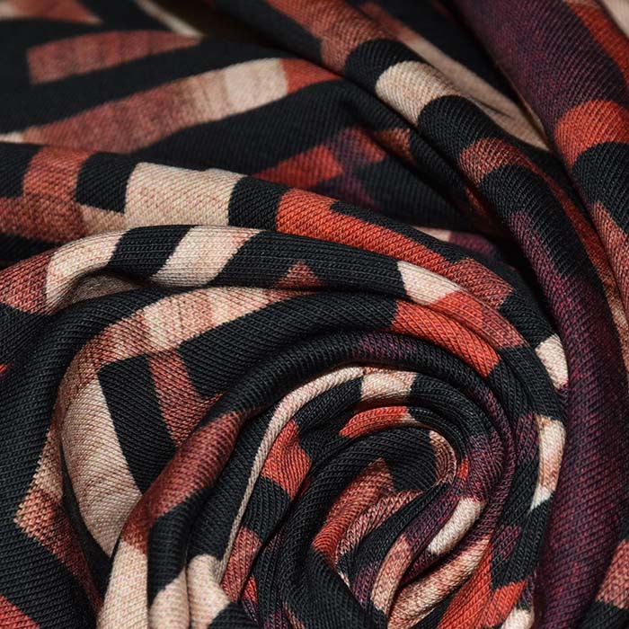 Jersey, Baumwolle, digital, geometrisch, 28395-11, rot