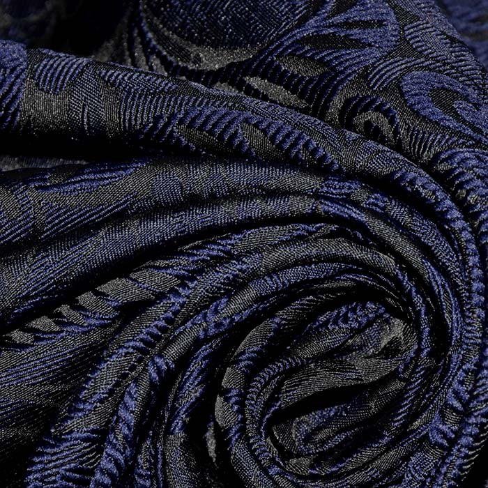 Jacquard, floral, 28540-018, schwarz-blau