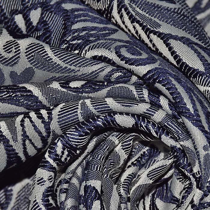 Jacquard, floral, 28540-024, beige-blau