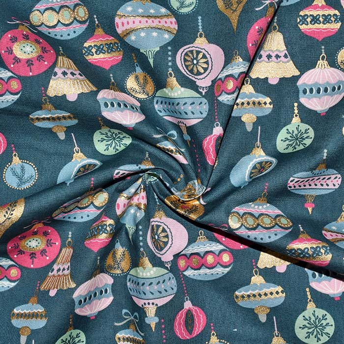 Baumwolle, Popeline, festlich, 28548-024, petrol