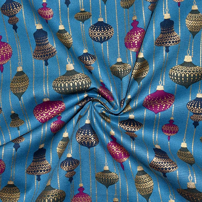 Baumwolle, Popeline, festlich, 28551-024, petrol