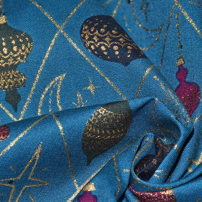 Baumwolle, Popeline, festlich, 28552-024, petrol