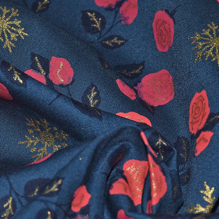 Baumwolle, Popeline, festlich, 28554-007, blau