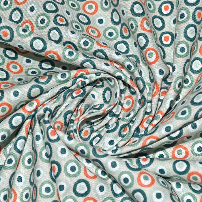 Baumwolle, Popeline, Kreise, 28612-01, grün