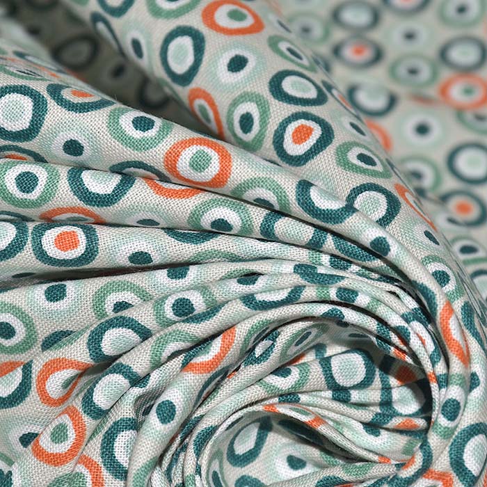 Baumwolle, Popeline, Kreise, 28612-01, grün