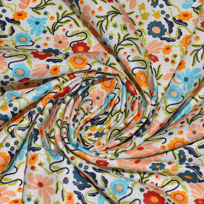 Baumwolle, Popeline, floral, 28623-02, mehrfarbig