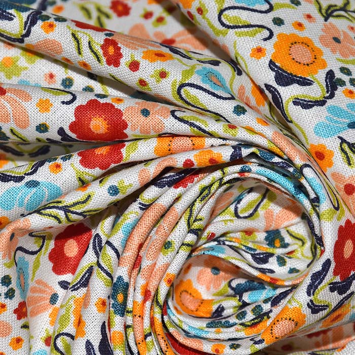 Baumwolle, Popeline, floral, 28623-02, mehrfarbig