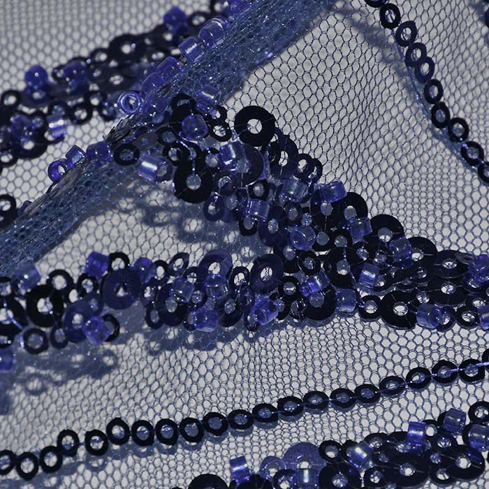 Spitze mit Pailletten, floral, 28708-002, blau