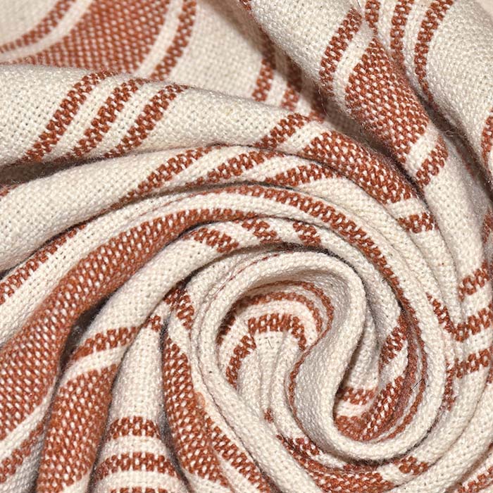 Dekobaumwolle, Streifen, 28743-4, ziegelfarben