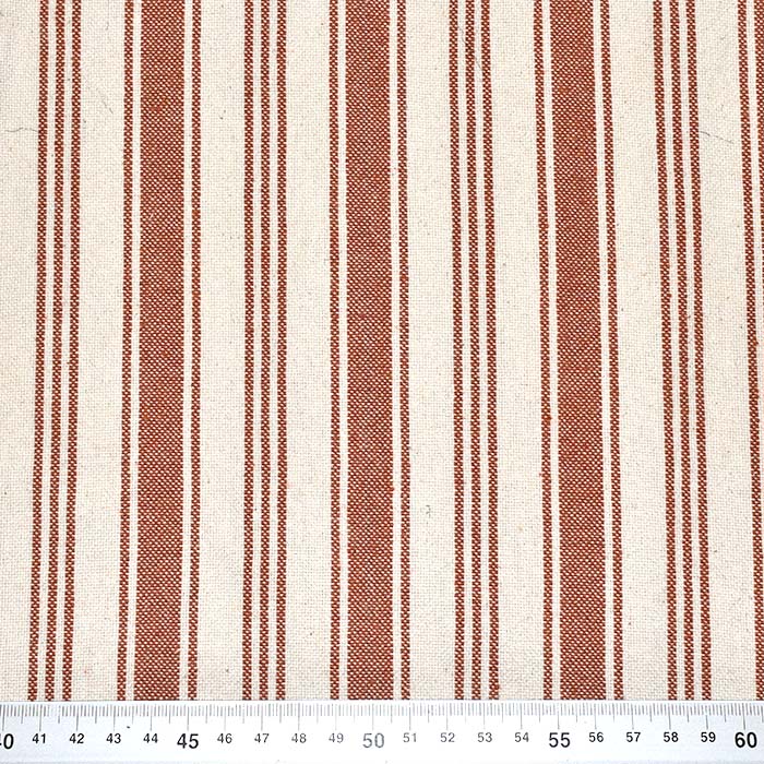 Dekobaumwolle, Streifen, 28743-4, ziegelfarben