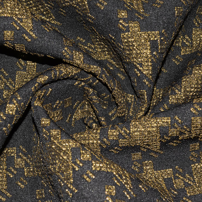 Jacquard, beidseitig, geometrisch, 29106-228, golden-schwarz