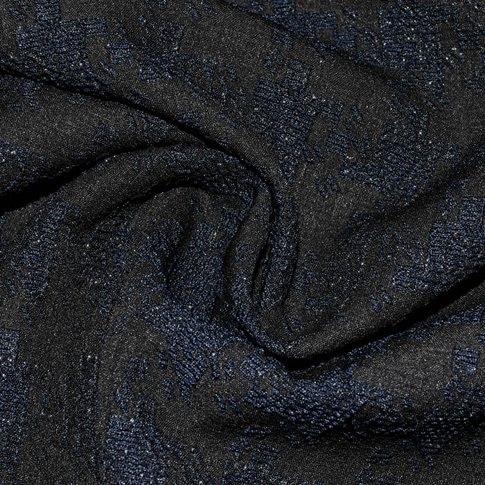Jacquard, beidseitig, geometrisch, 29106-002, blau-schwarz