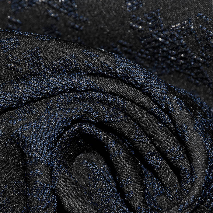 Jacquard, beidseitig, geometrisch, 29106-002, blau-schwarz