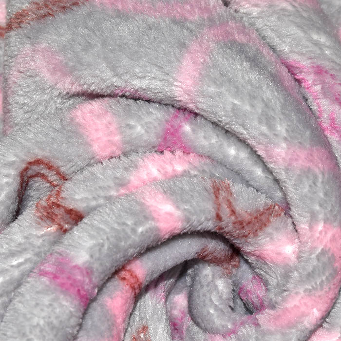 Velours coral, beidseitig, Herzen, 22001-13, grau