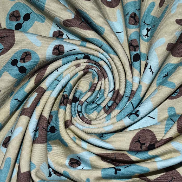 Jersey, Baumwolle, Tiere, 29107, beige