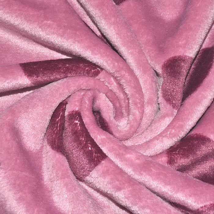 Velours coral, beidseitig, Herzen, 29205-011