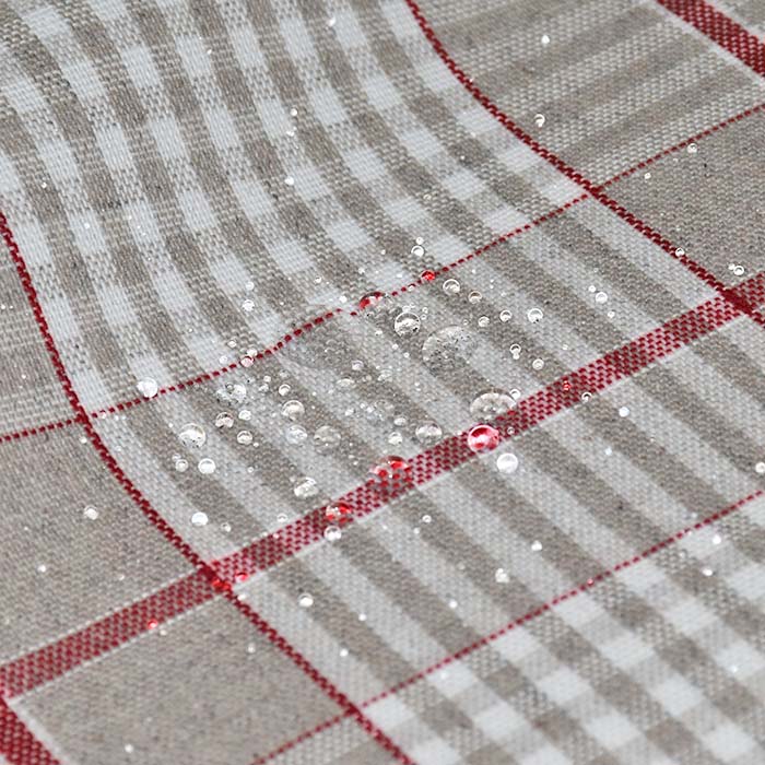 Deko, Druck, imprägniert, Karo, 29334-3, beige-rot