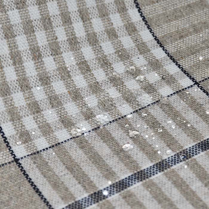 Deko, Druck, imprägniert, Karo, 29334-4, beige-blau