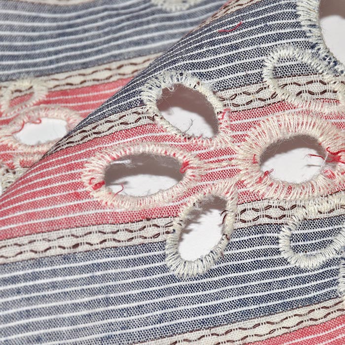 Baumwolle, Richelieu, floral, 29253-18, blau-rot