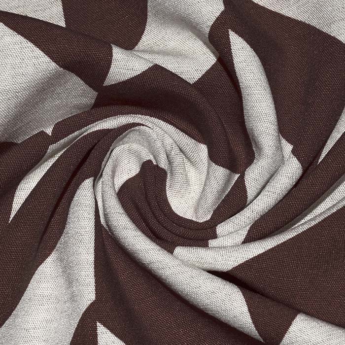 Gewebe, Viskose, Leinen, geometrisch, 29285-6, braun