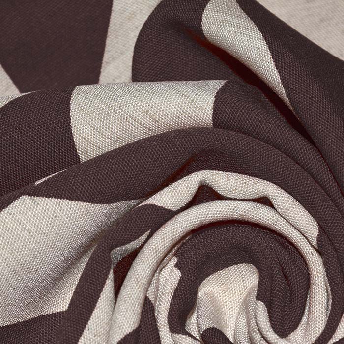 Gewebe, Viskose, Leinen, geometrisch, 29285-6, braun
