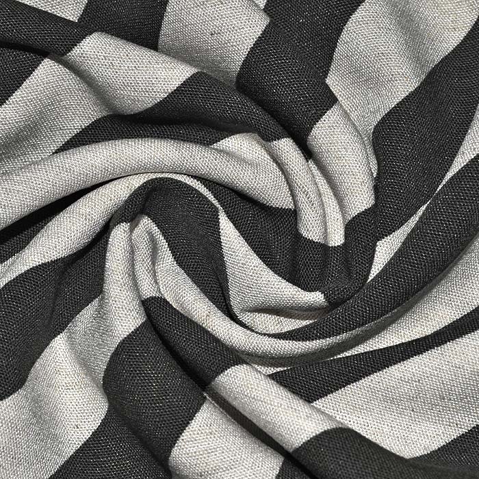 Gewebe, Viskose, Leinen, Streifen, 29286-10, schwarz