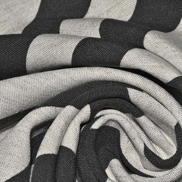 Gewebe, Viskose, Leinen, Streifen, 29286-10, schwarz