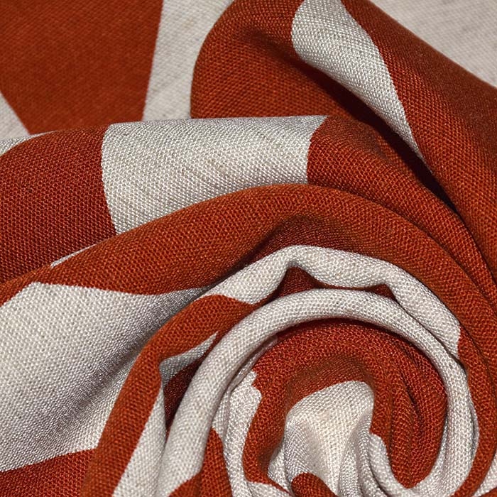 Gewebe, Viskose, Leinen, geometrisch, 29285-16, ziegelfarben