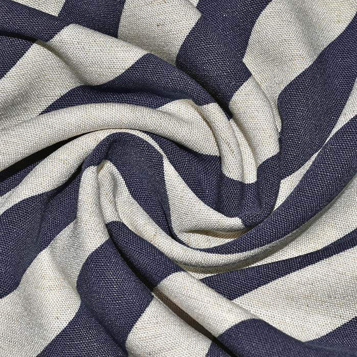 Gewebe, Viskose, Leinen, Streifen, 29286-9, dunkelblau