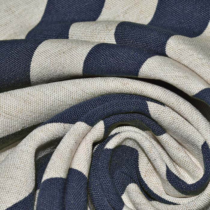 Gewebe, Viskose, Leinen, Streifen, 29286-9, dunkelblau