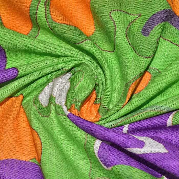 Gewebe, dünn, Baumwolle, floral, 29299-14, grün