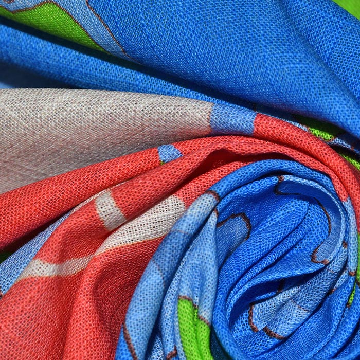 Gewebe, dünn, Baumwolle, floral, 29299-12, blau